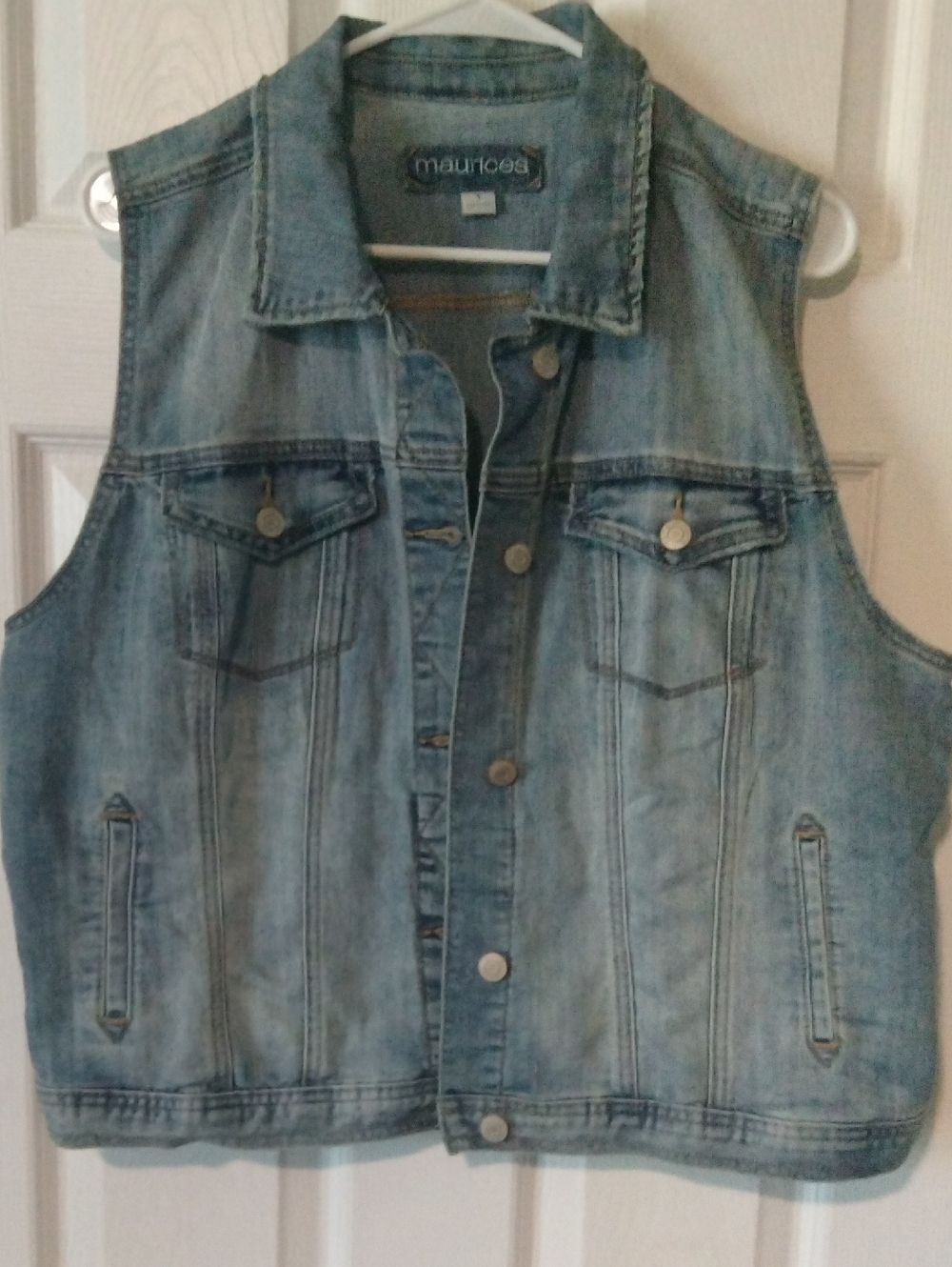 Maurices Light Blue Denim Vest